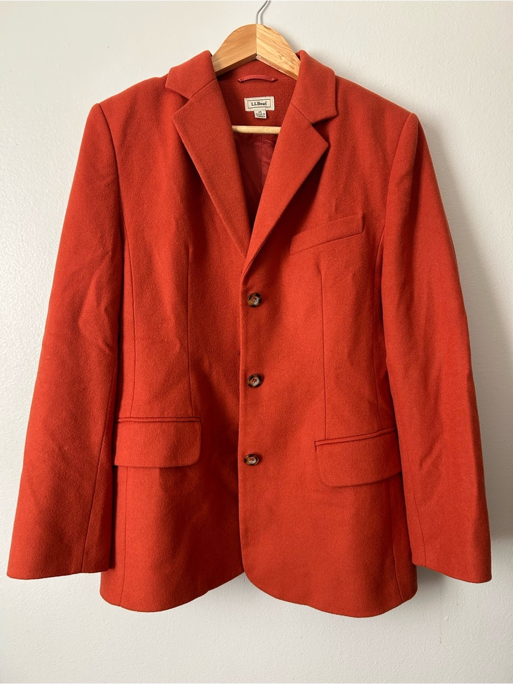 L.L.Bean Wool Cashmere Blazer Burnt Orange Rust Jacket 6R